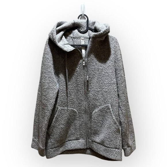 Lululemon So Sherpa Hooded Jacket Wool Blend Grey - Picture 2 of 5